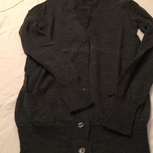 Grey cardigan sweater